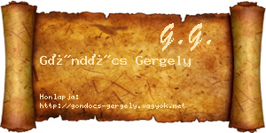 Göndöcs Gergely névjegykártya